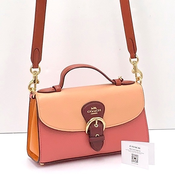 KLEO TOP HANDLE IN COLORBLOCK (COACH C8161) Gold/faded Blush Multi - Picture 3 of 16
